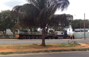 Kraschad långtradare. Hoppas ingen kom i vägen