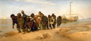 ... och jag kände mig som en i denna tavla, Ilya Repins klassiska "Pråmdragare på Volga"